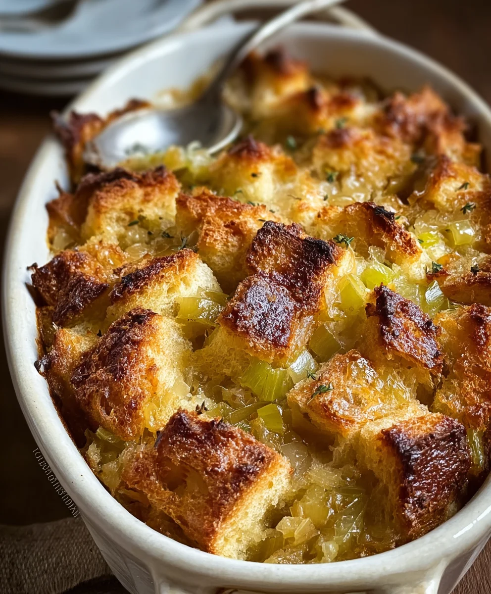 Savory Leek Bread Pudding- Delicious Comfort Food