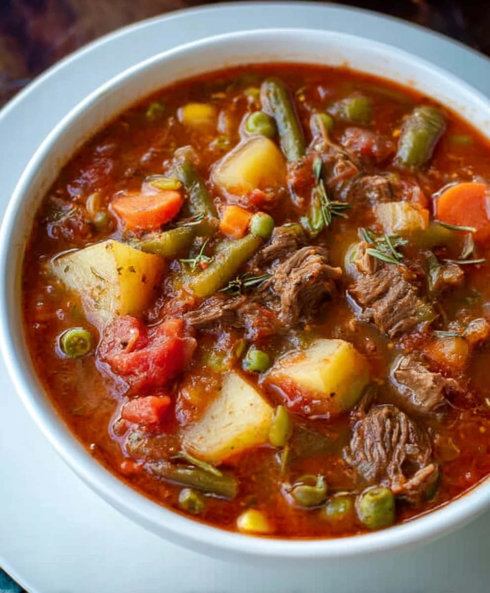 Mom's Old-Fashioned Vegetable Beef Soup Recipe