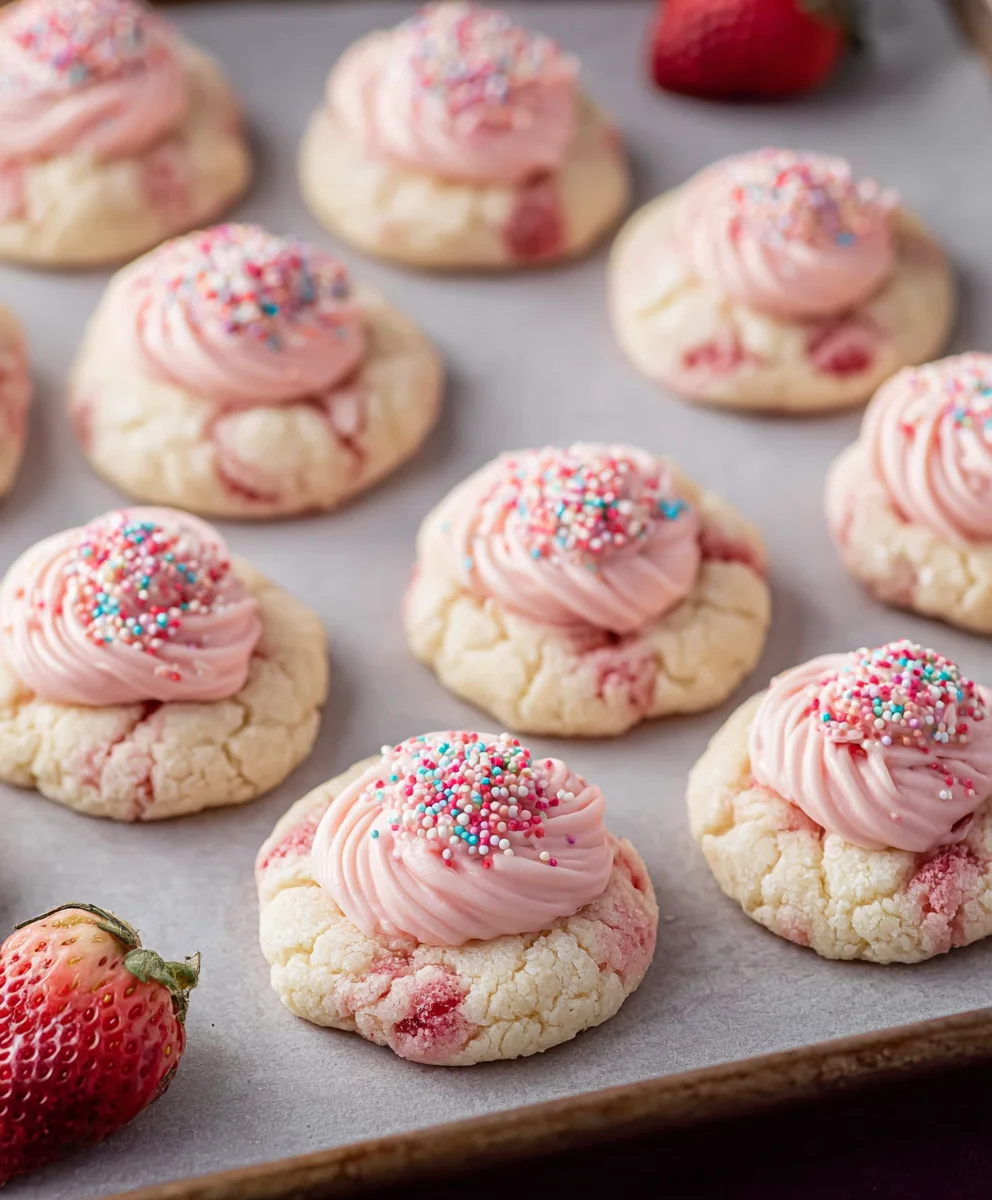 Strawberry Kiss Cookies-Sweet Delight Recipe