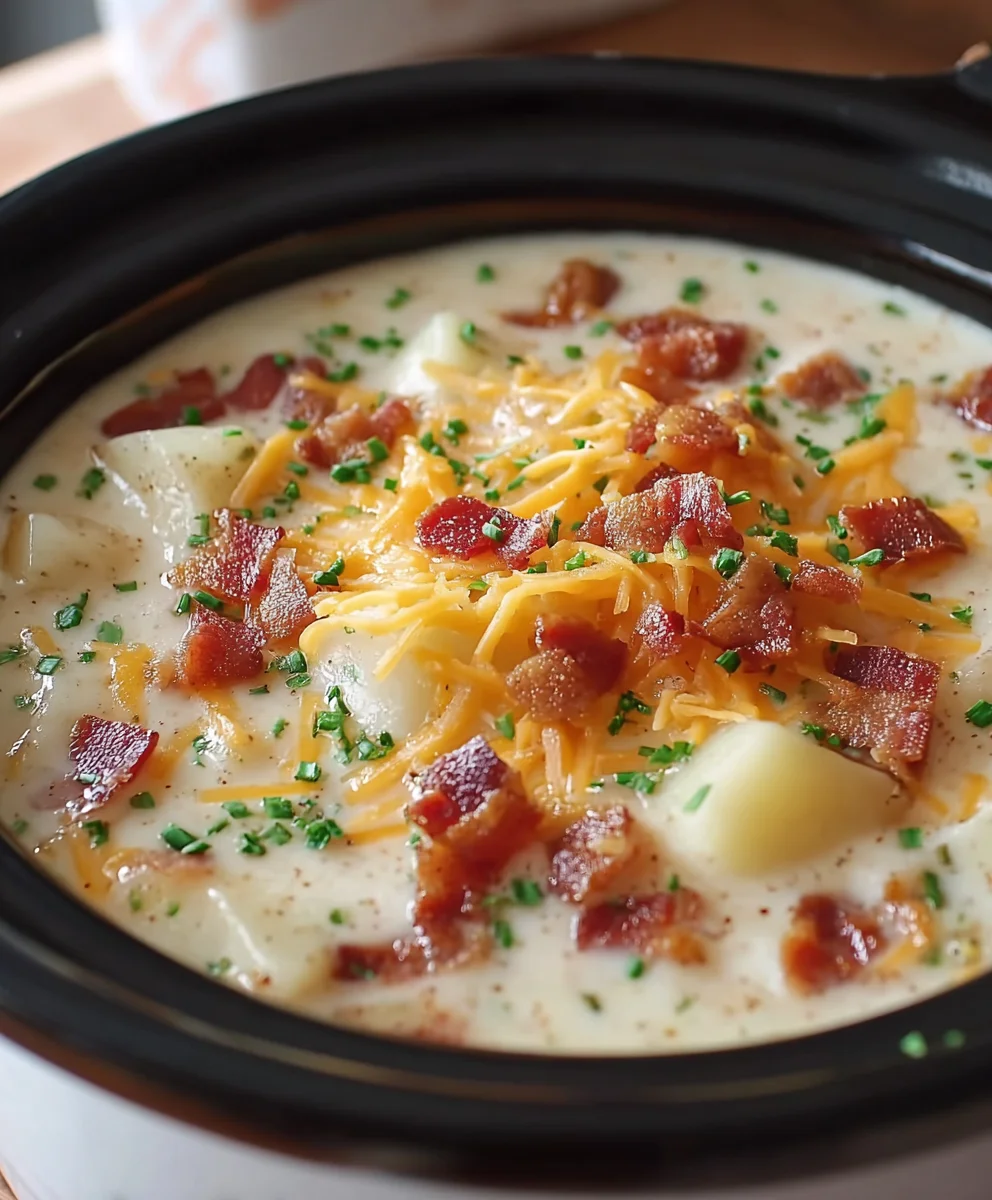 Slow Cooker Beef Crack Potato Soup - Easy Comfort Food