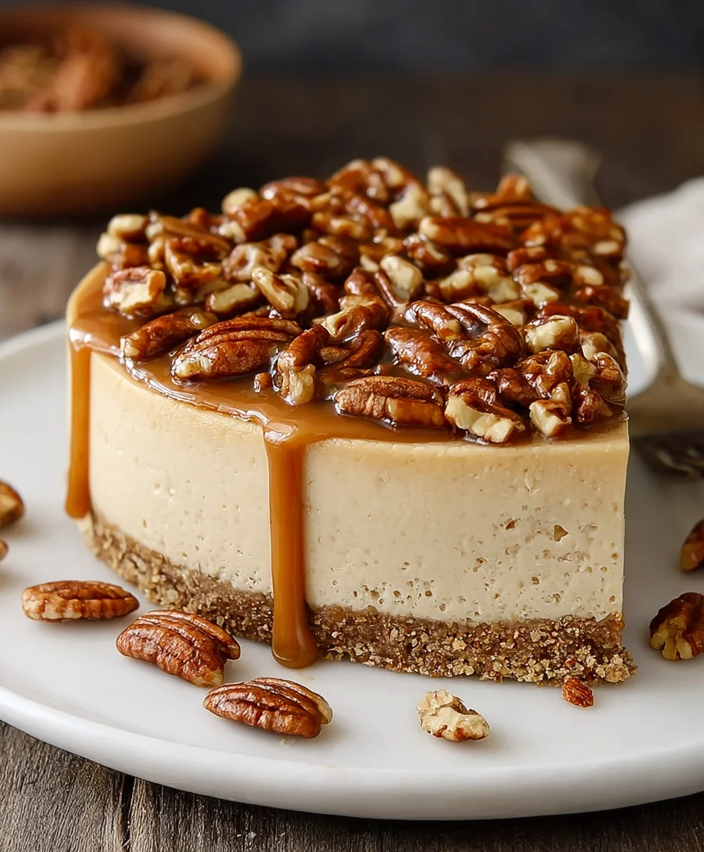 Vegan Caramel Pecan Cheesecake-Decadent Treat