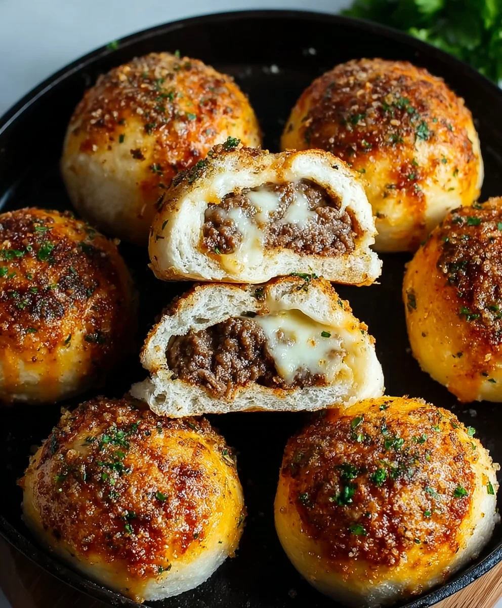 Garlic Parmesan Cheeseburger Bombs Irresistible Bites