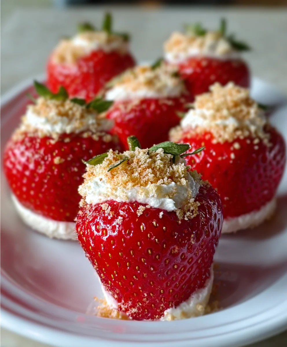 Creamy Cheesecake Deviled Strawberries-Easy Dessert