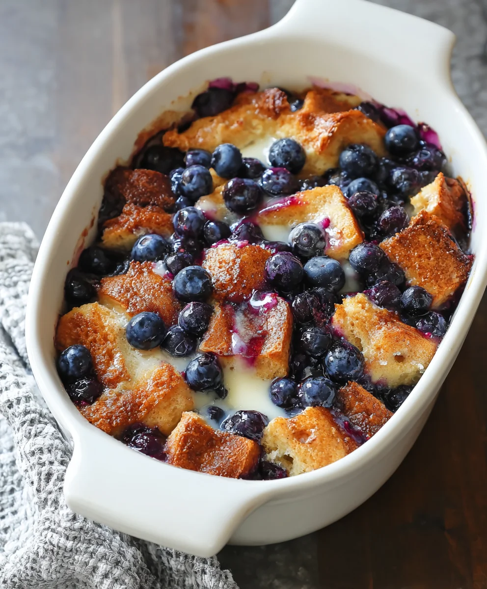 Easy Overnight Blueberry French Toast Casserole