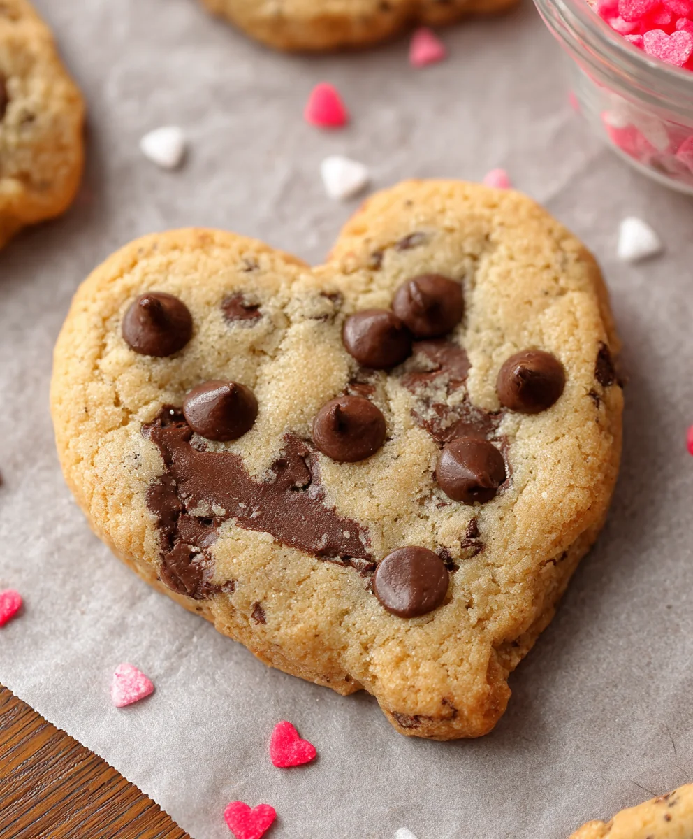 Easy Heart-Shaped Chocolate Chip Cookies