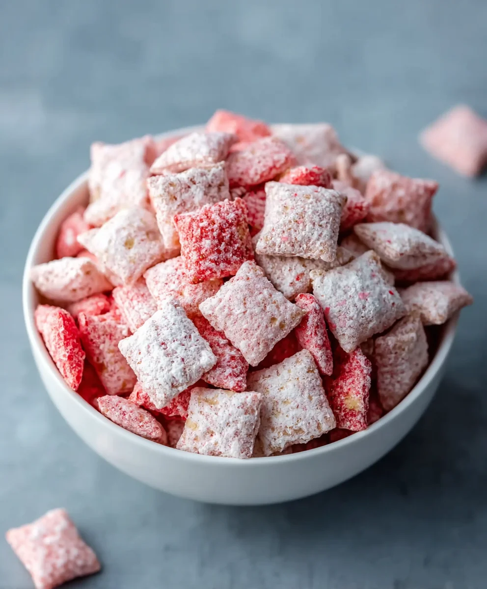 Easy Strawberry Shortcake Puppy Chow Recipe