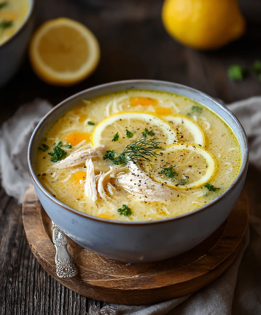 Greek Lemon Chicken Soup- Zesty & Comforting Recipe
