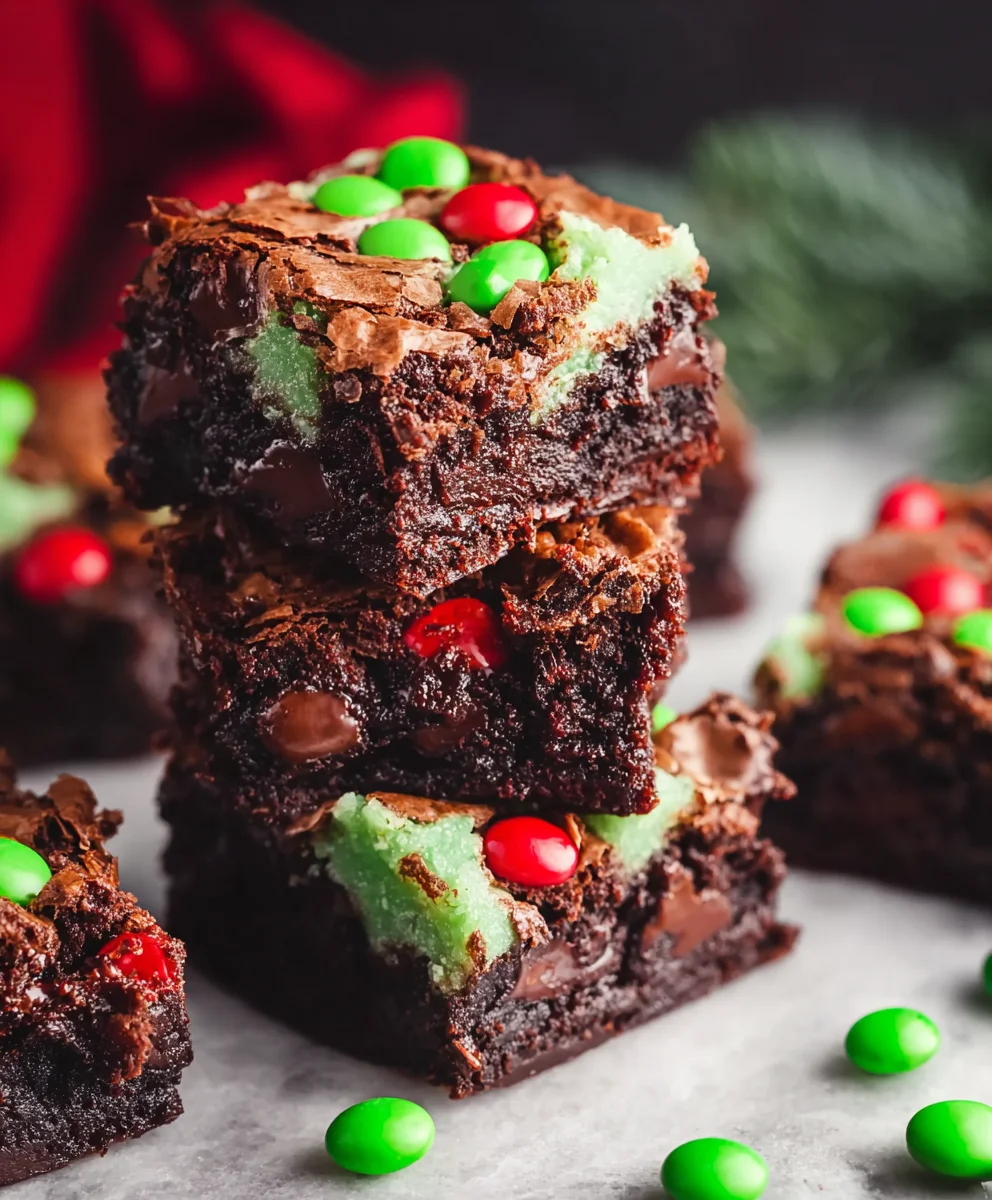 Grinch Brownies-Festive Easy Green Dessert Recipes