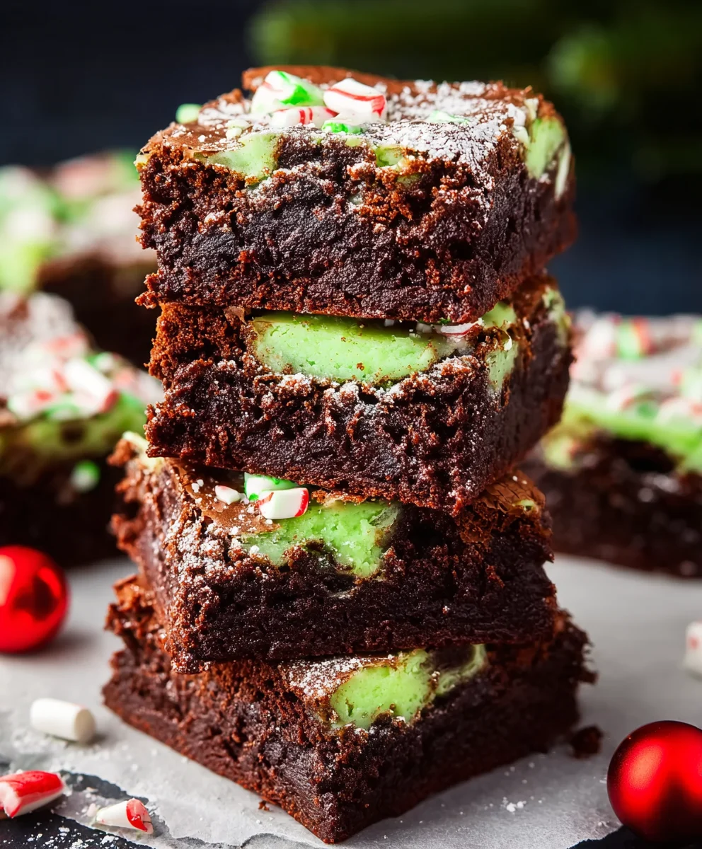Grinch Brownies-Festive Easy Green Dessert Recipes