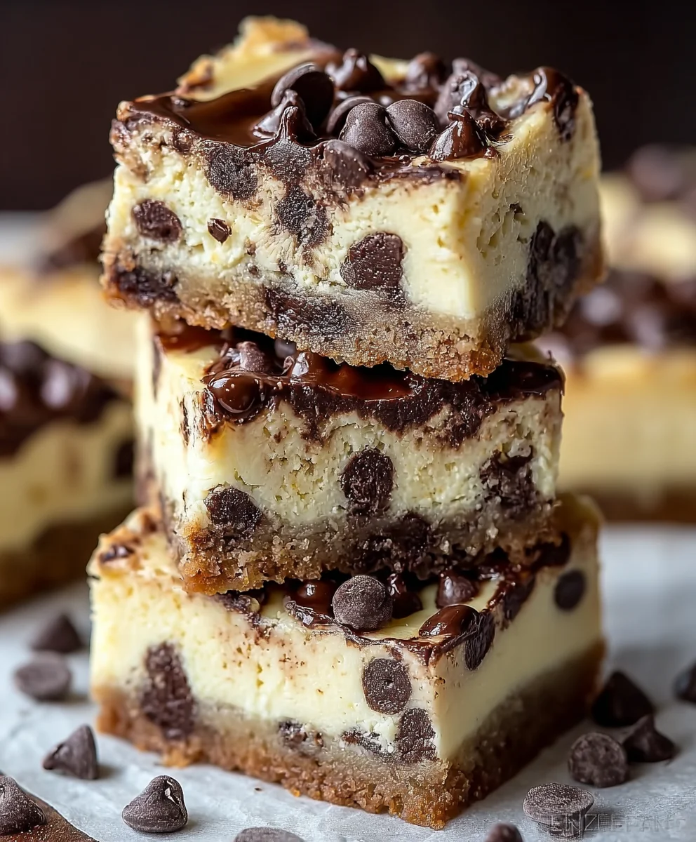 Easy Chocolate Chip Cheesecake Bars Recipe