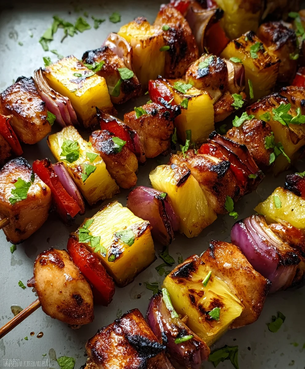 Hawaiian Chicken Kebabs - Sweet Tropical Grill
