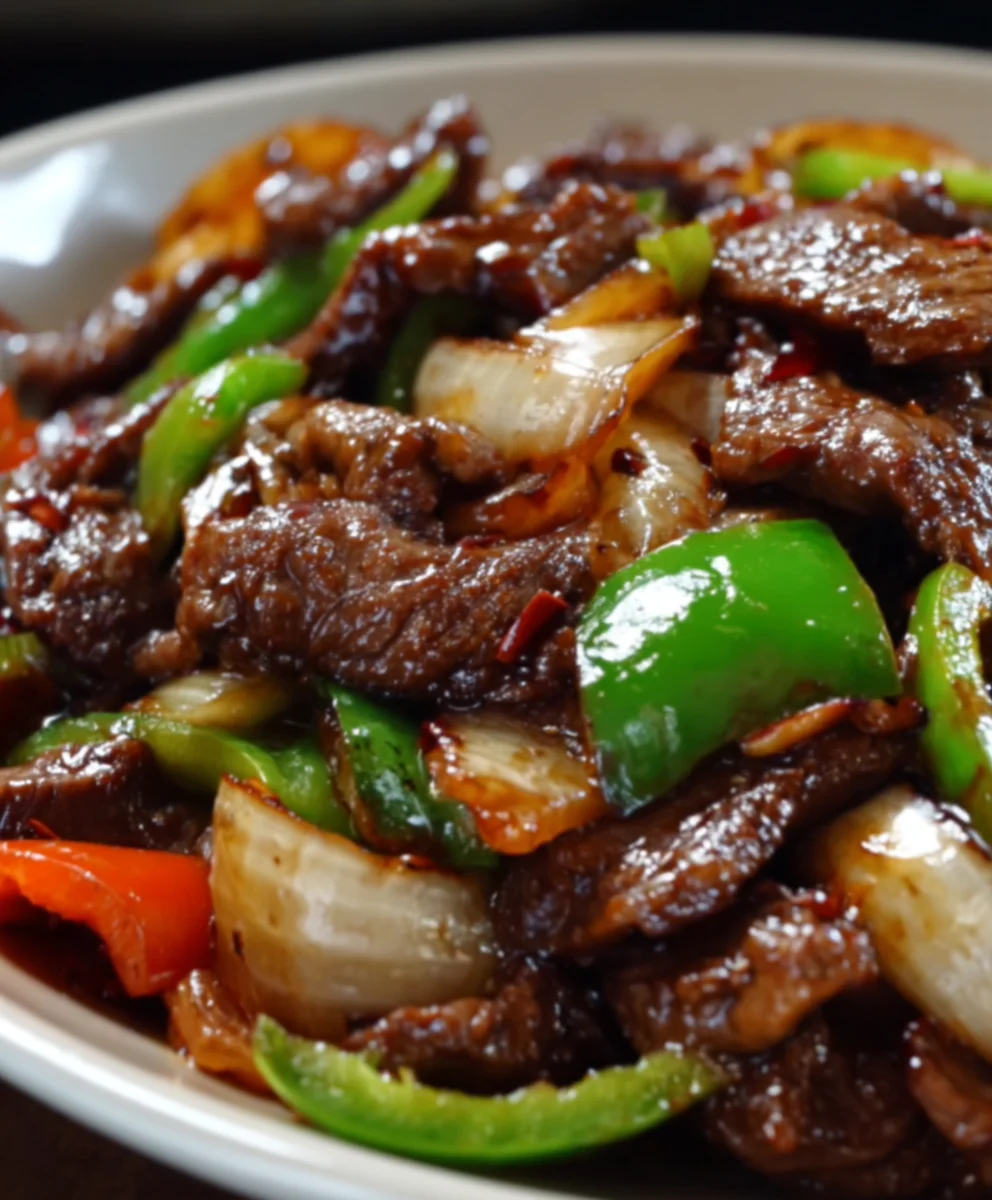 Chinese Pepper Steak Recipe-Sizzling Beef & Onions