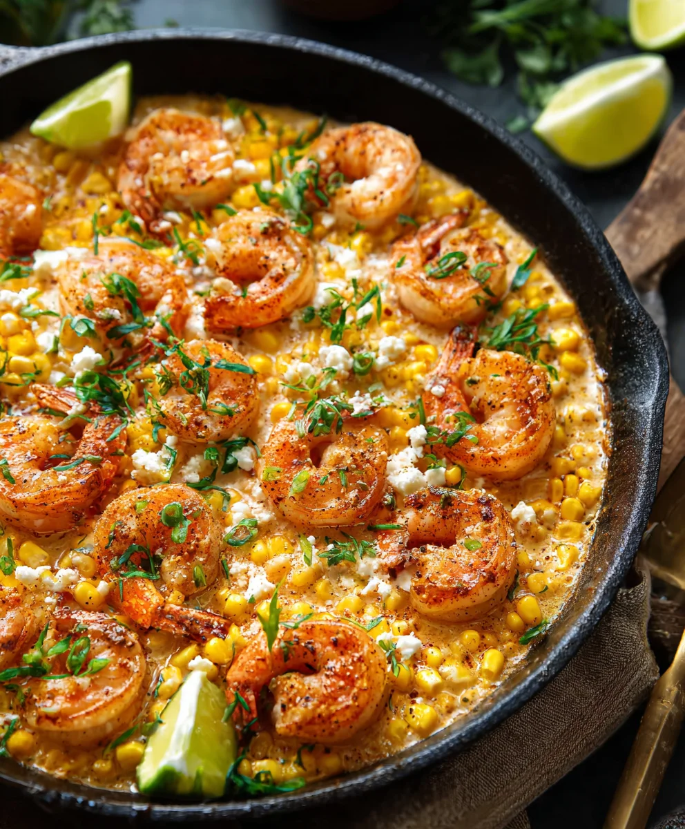 Shrimp Creamed Corn - Easy One-Pan Dinner