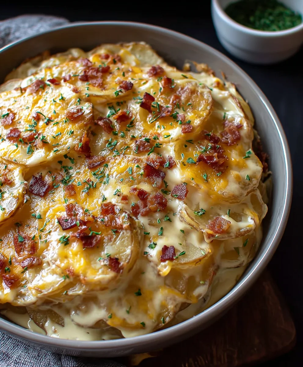 Loaded Scalloped Potatoes - Creamy Beef Casserole Recipe
