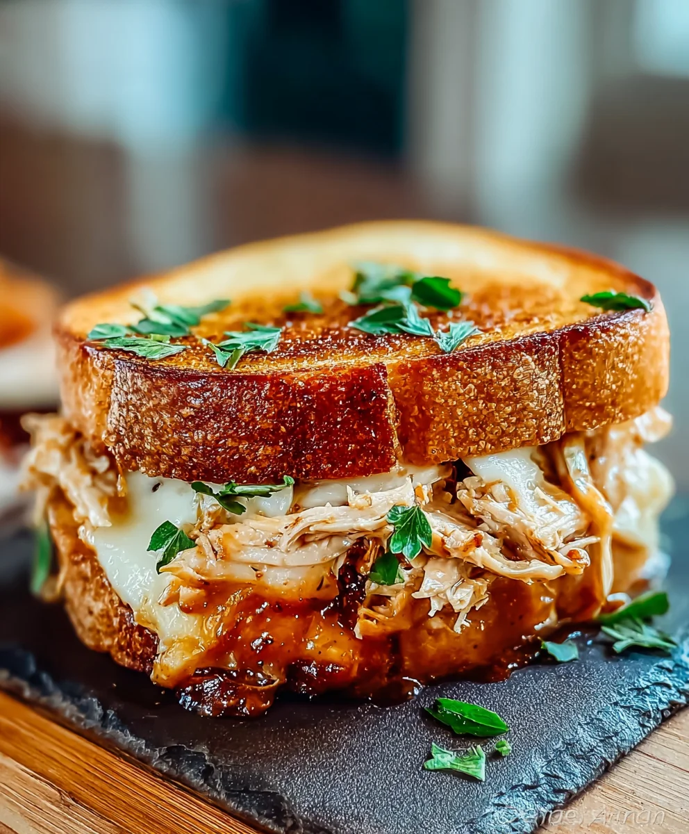 BBQ Chicken Grilled Cheese-Smoky-Savory-Ultimate Sandwich