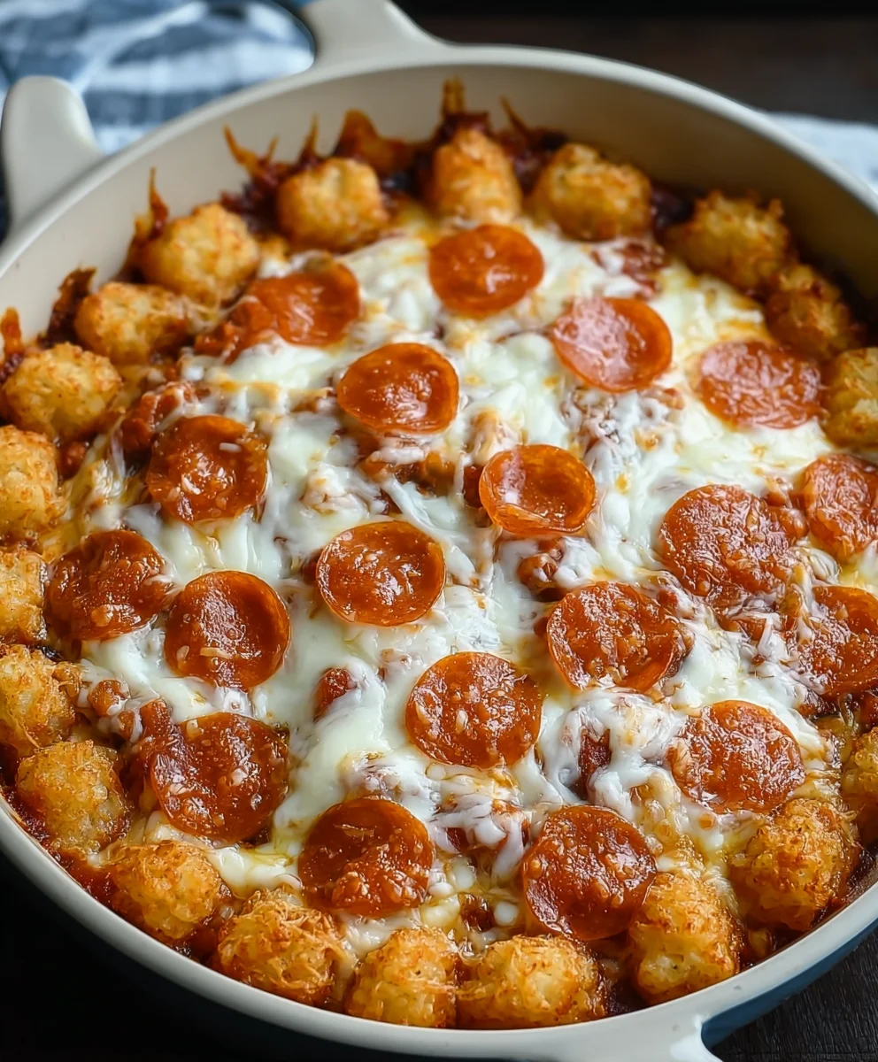 Easy Beef Pizza Tot Casserole Recipe