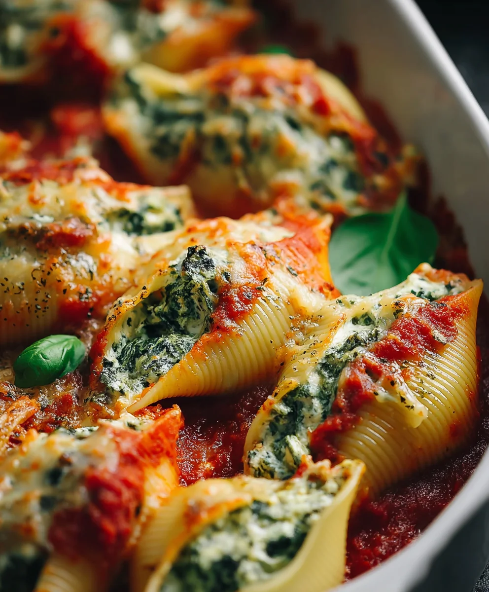 Easy Spinach Ricotta Stuffed Shells Recipe