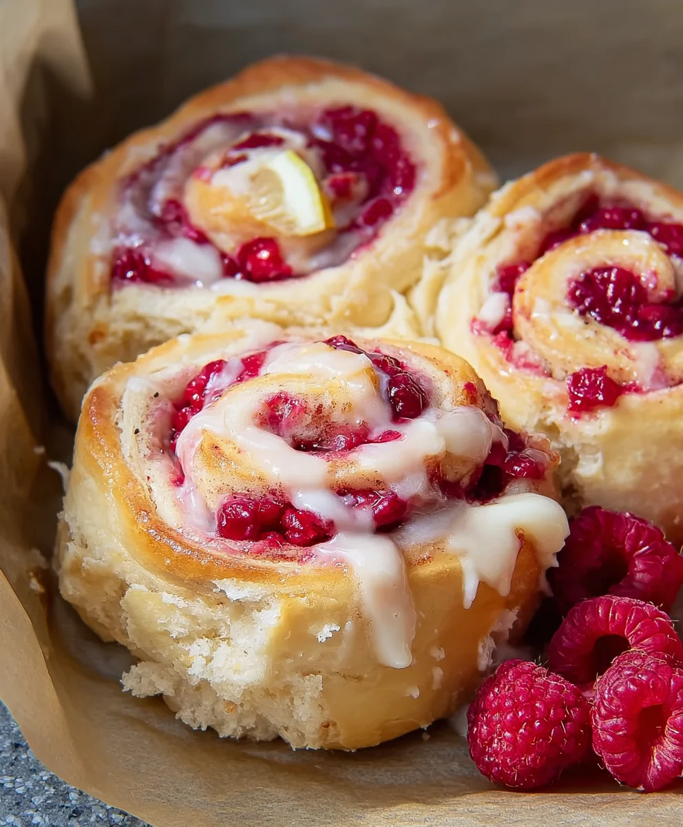 Brioche Raspberry Lemon Rolls- Sweet Breakfast Treat