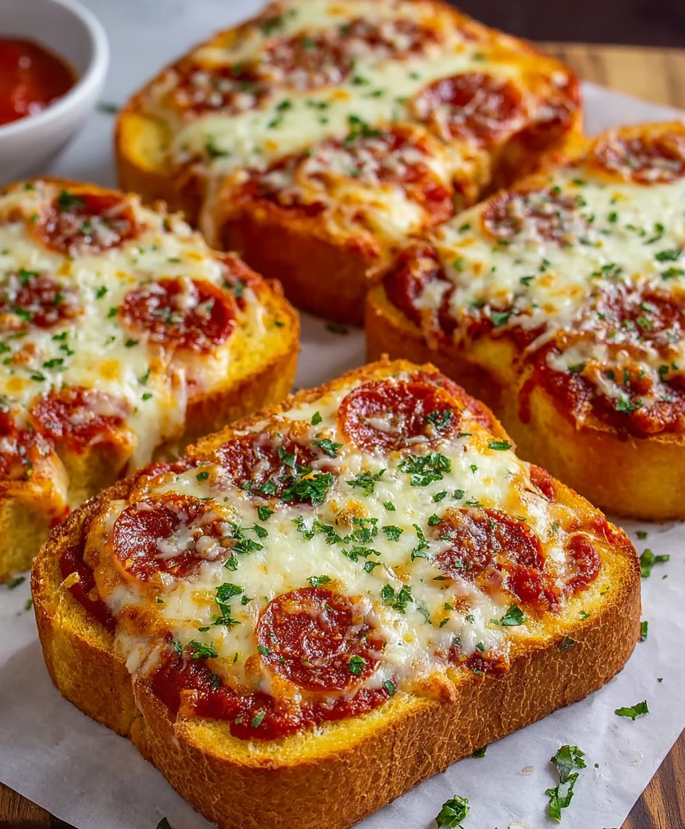 Texas Toast Garlic Bread Pizza-Easy Recipe