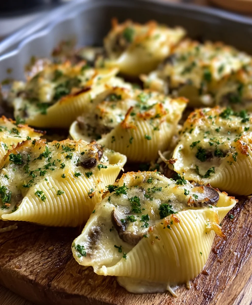 Garlic Mushroom Shells - Easy Creamy Pasta Recipe