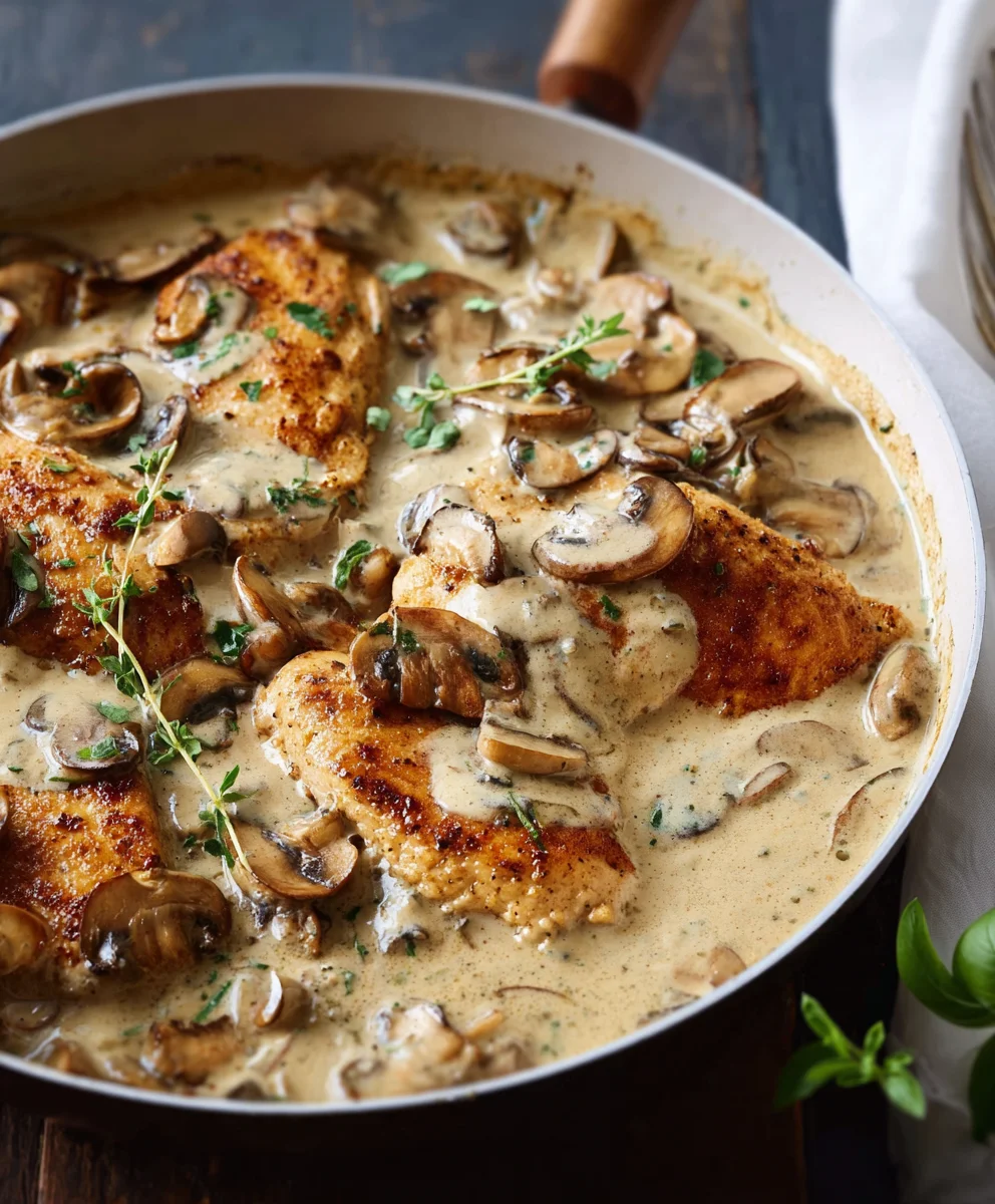 Easy Creamy Mushroom Chicken - Quick Weeknight Dinner