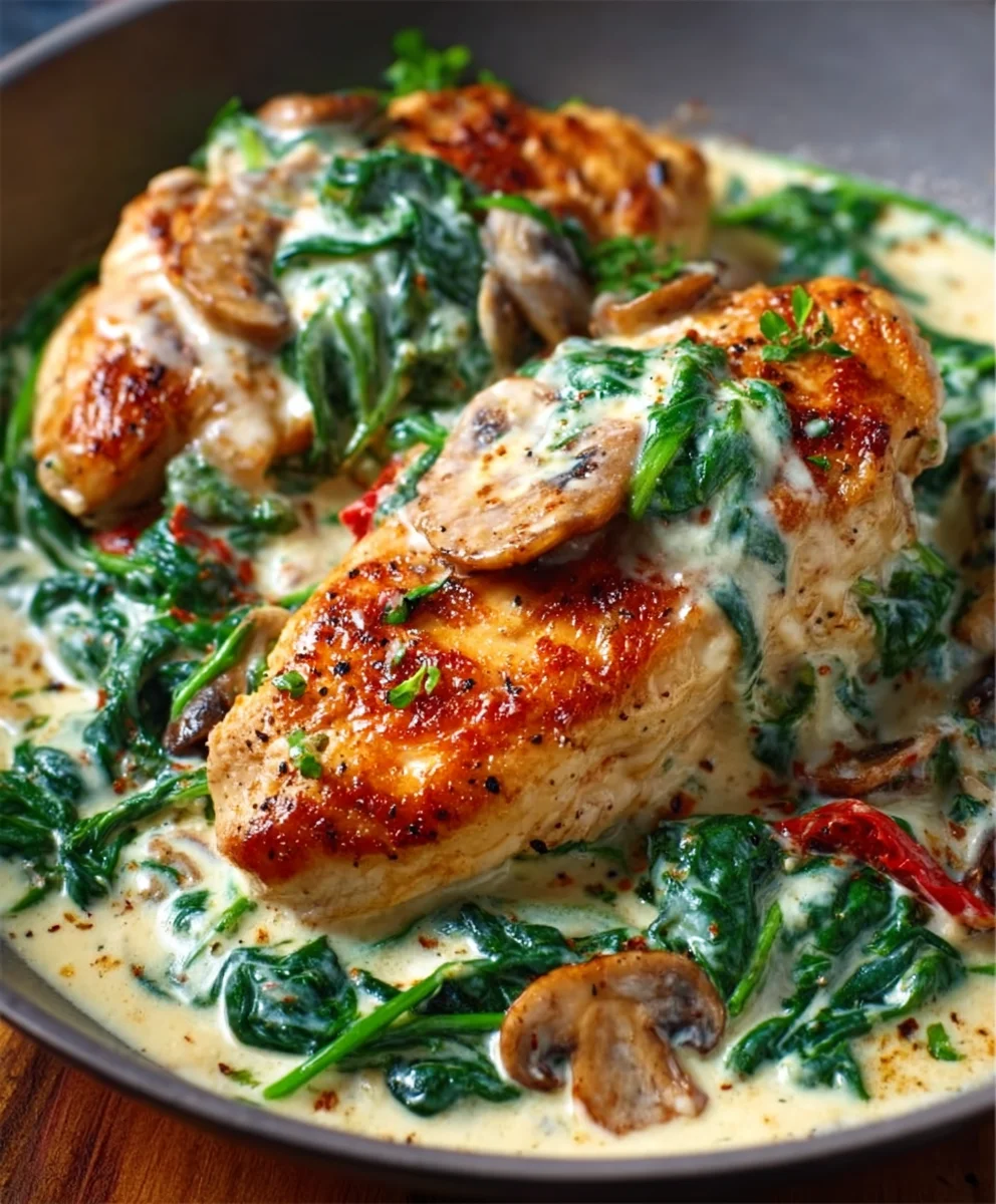 Creamy Chicken Spinach Parmesan Sauce Recipe