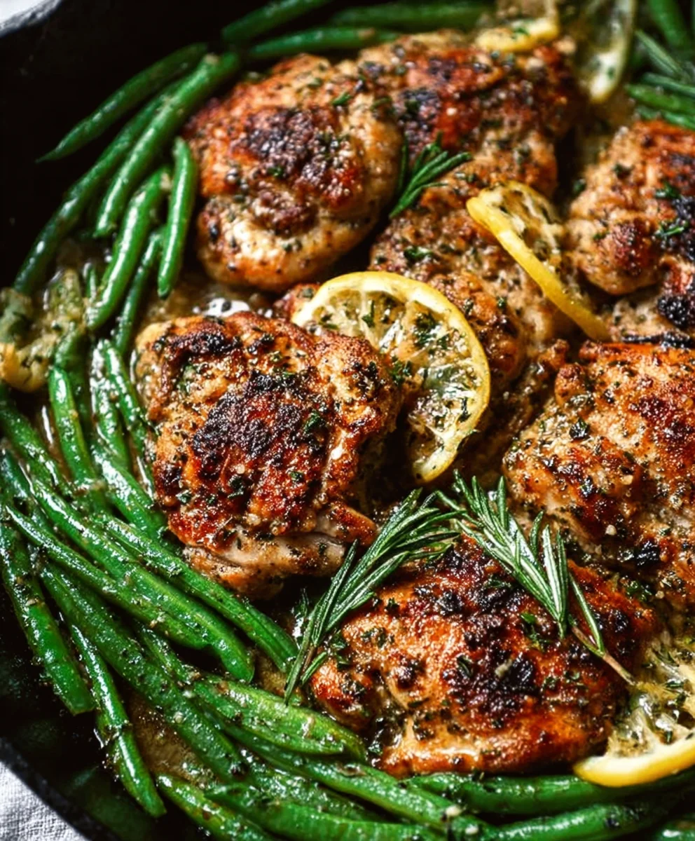 Lemon Garlic Butter Beef & Green Beans Skillet