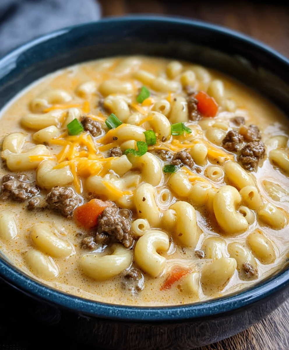 Creamy Cheeseburger Macaroni Soup Recipe - Easy Comfort Food