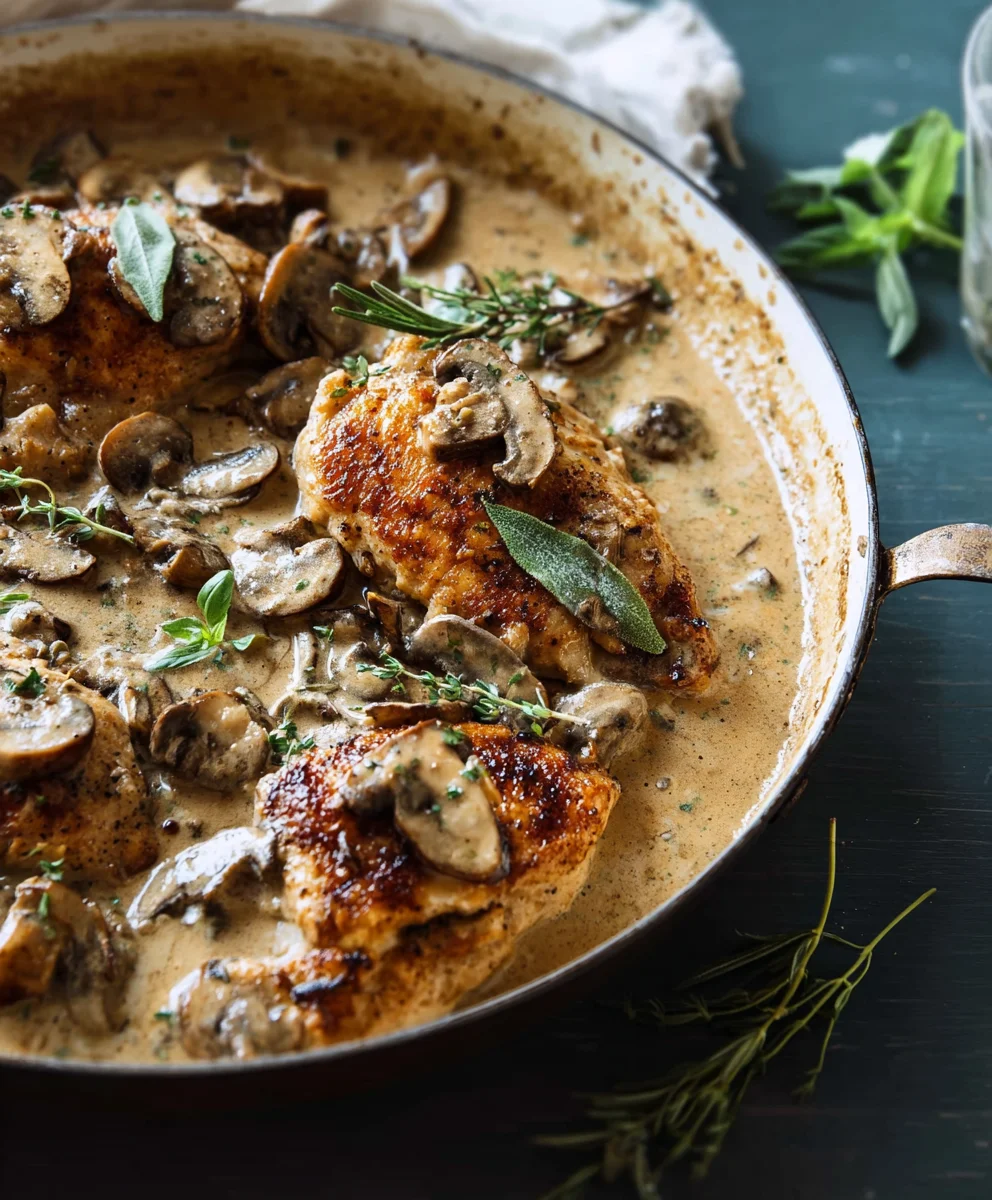 Easy Creamy Mushroom Chicken - Quick Weeknight Dinner