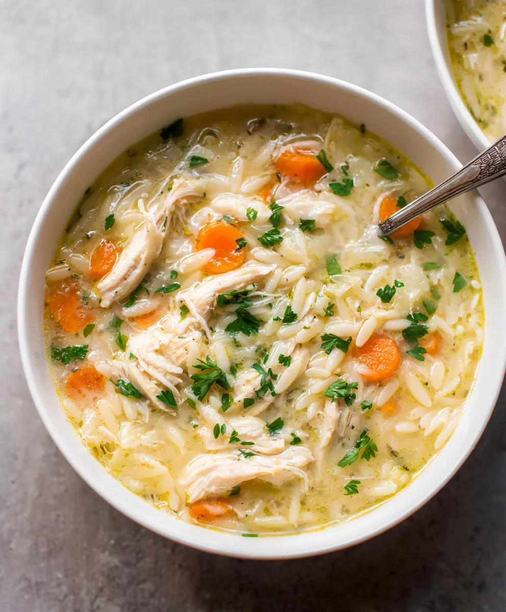 Lemon Chicken Orzo Soup- Easy Comfort Meal