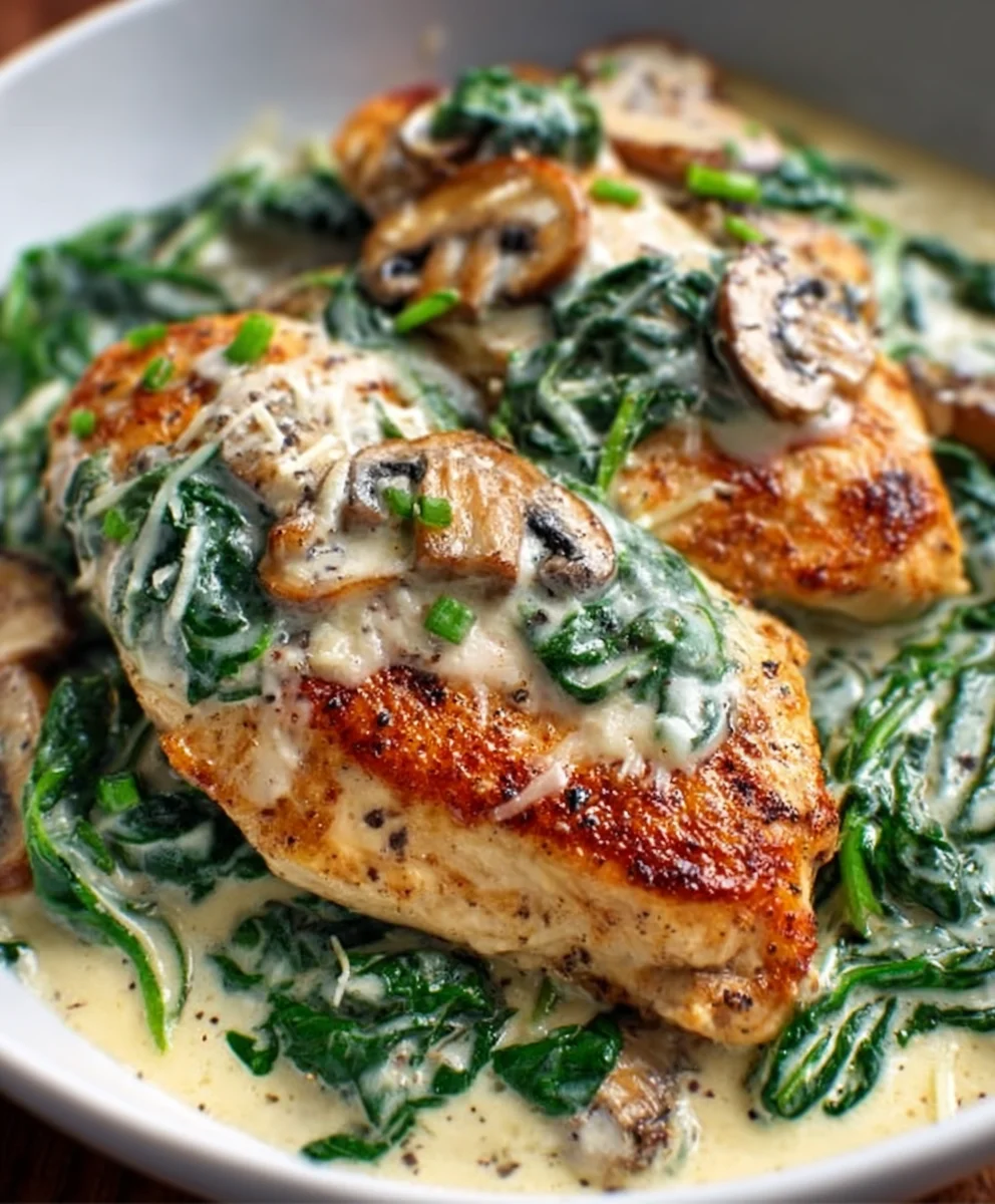 Creamy Chicken Spinach Parmesan Sauce Recipe