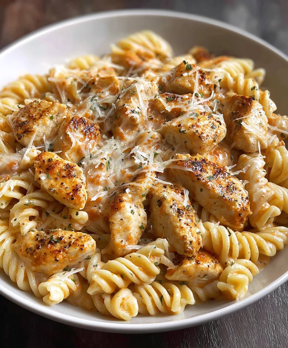Healthy Garlic Parmesan Chicken Pasta Recipe