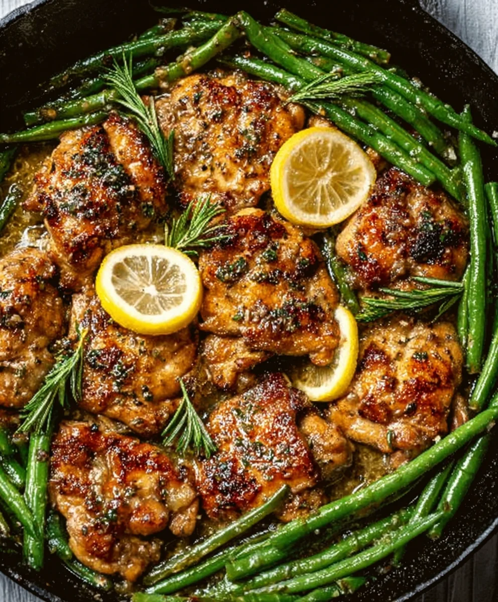 Lemon Garlic Butter Beef & Green Beans Skillet