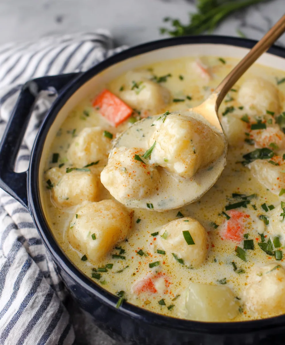 Creamy Knoephla Soup - Hearty Potato Dumpling Comfort