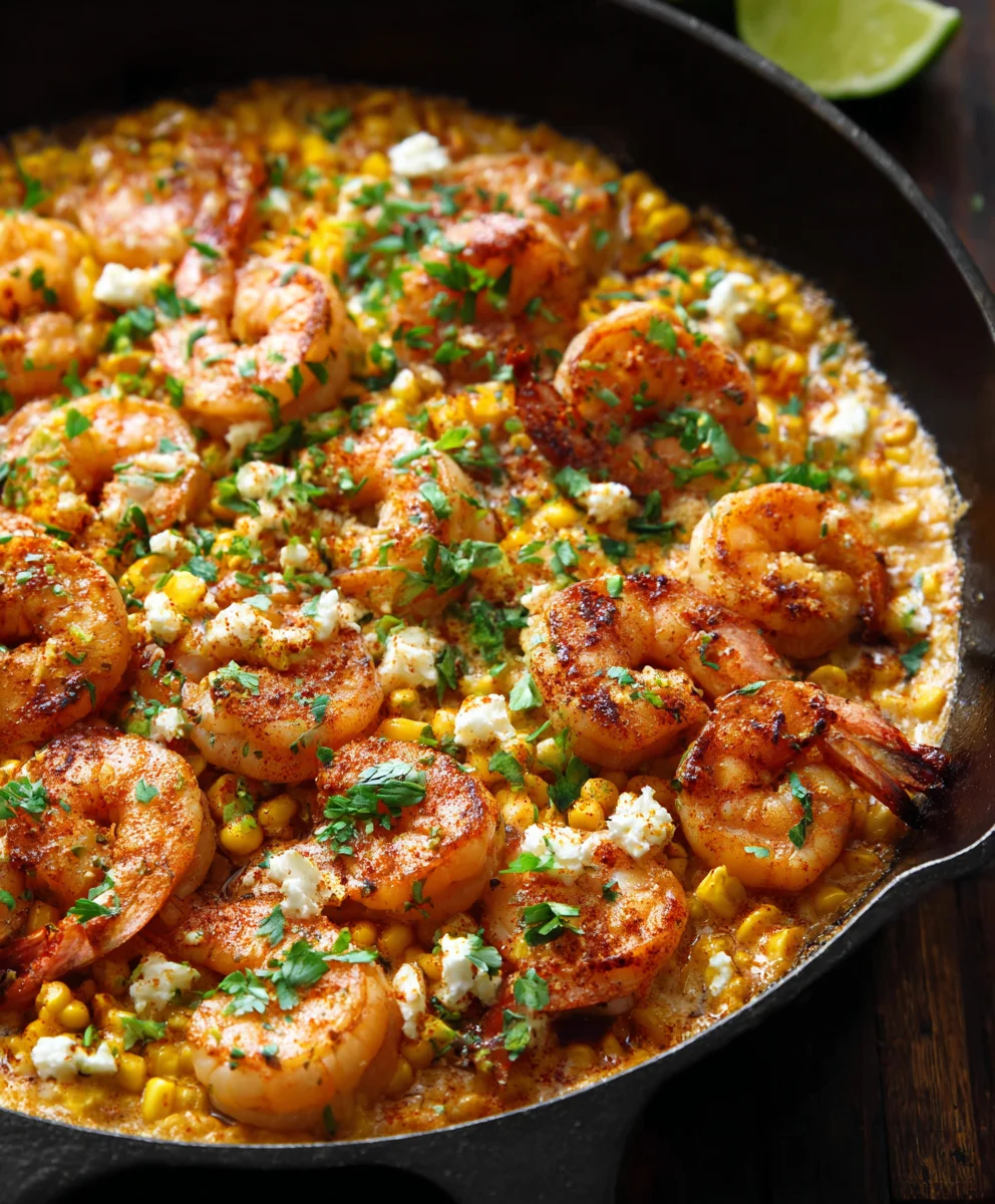 Shrimp Creamed Corn - Easy One-Pan Dinner