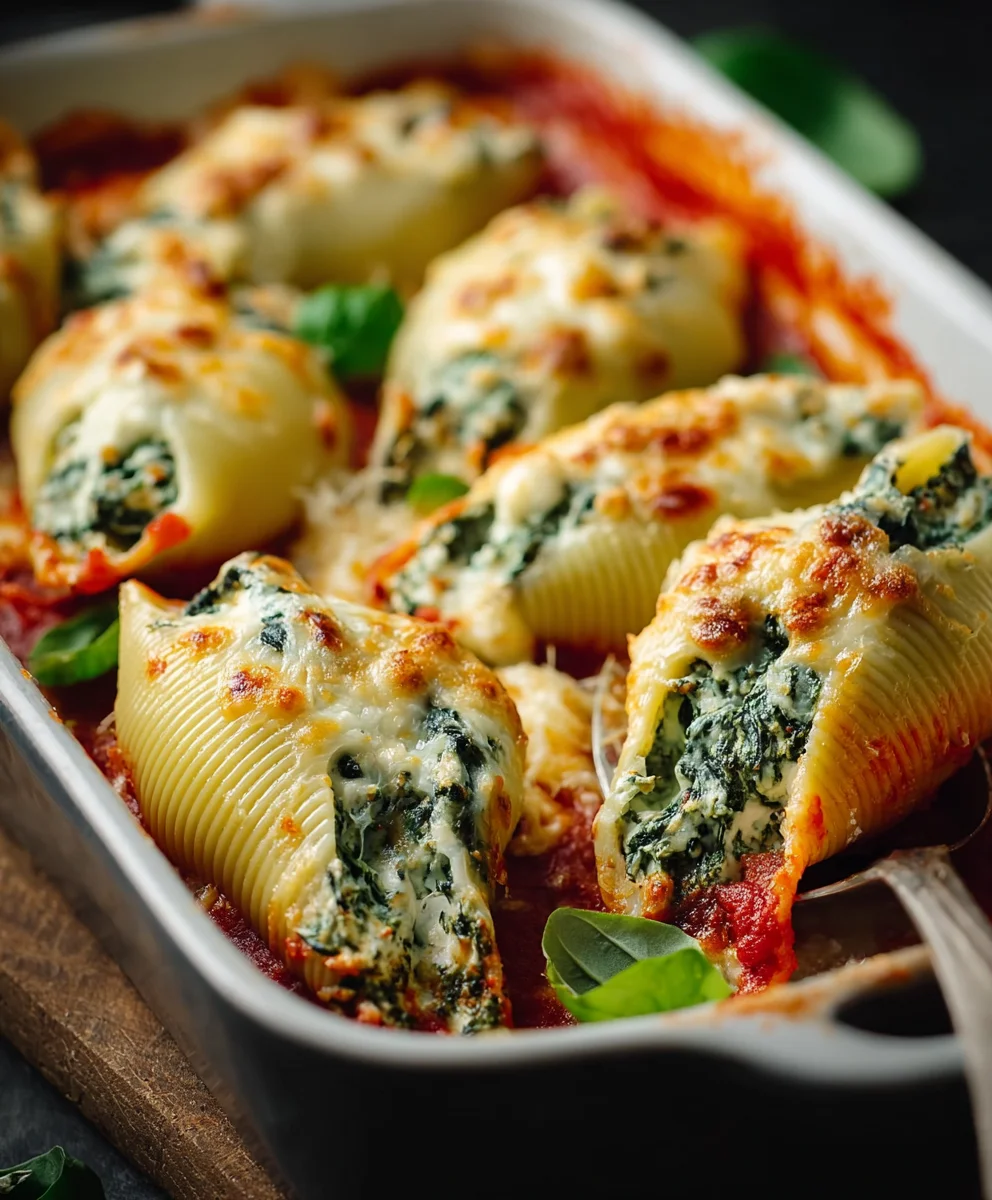 Easy Spinach Ricotta Stuffed Shells Recipe