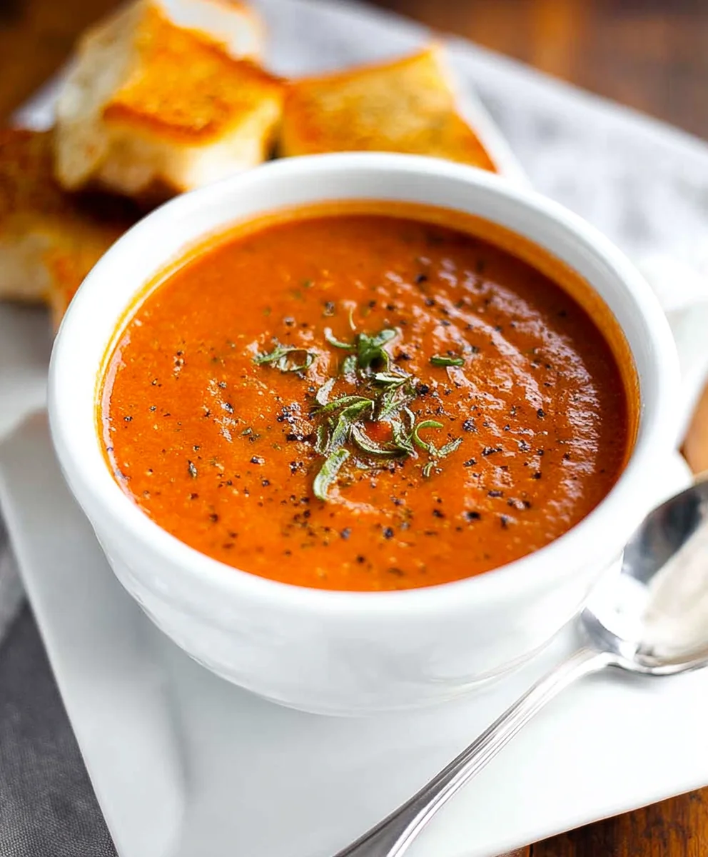 Easy Roasted Tomato Basil Soup Recipe