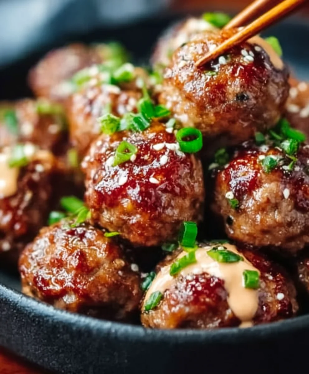 Korean BBQ Beef Meatballs Spicy Mayo Dip Flavor Packed Begin extractner