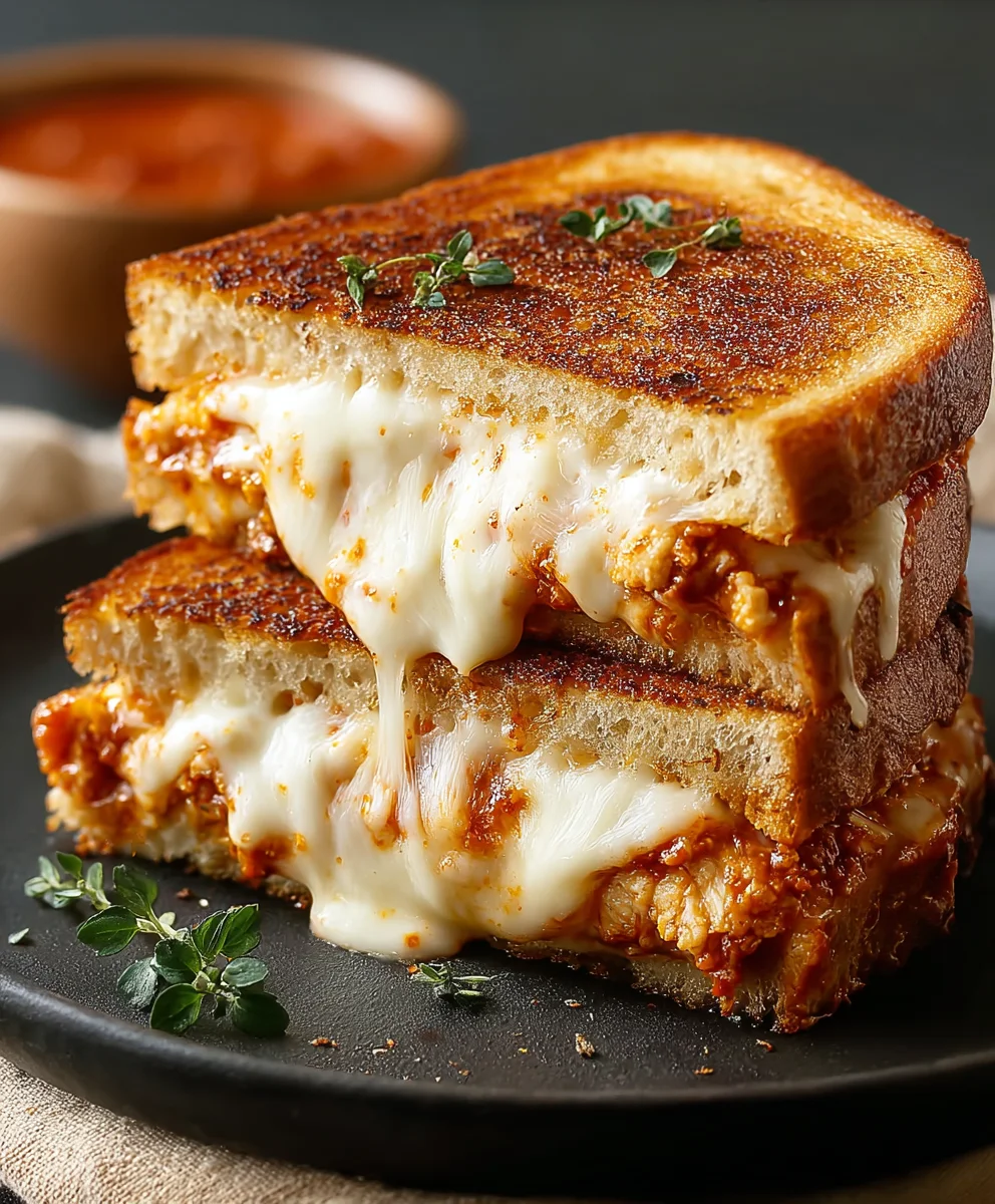 Lazy Chicken Parmesan Grilled Cheese-Easy Dinner