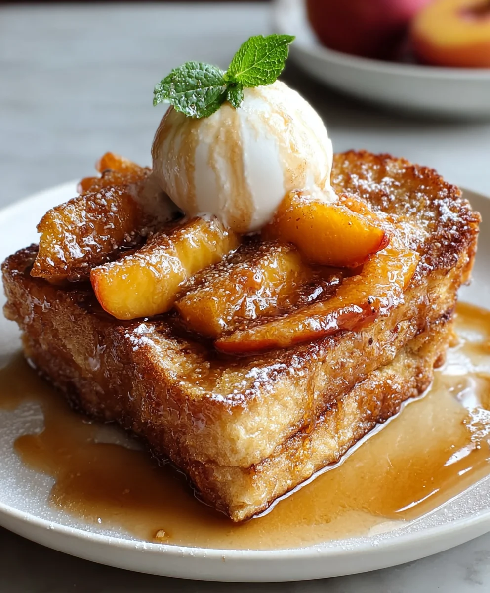 Easy Peach Cobbler French Toast - Brunch Favorite