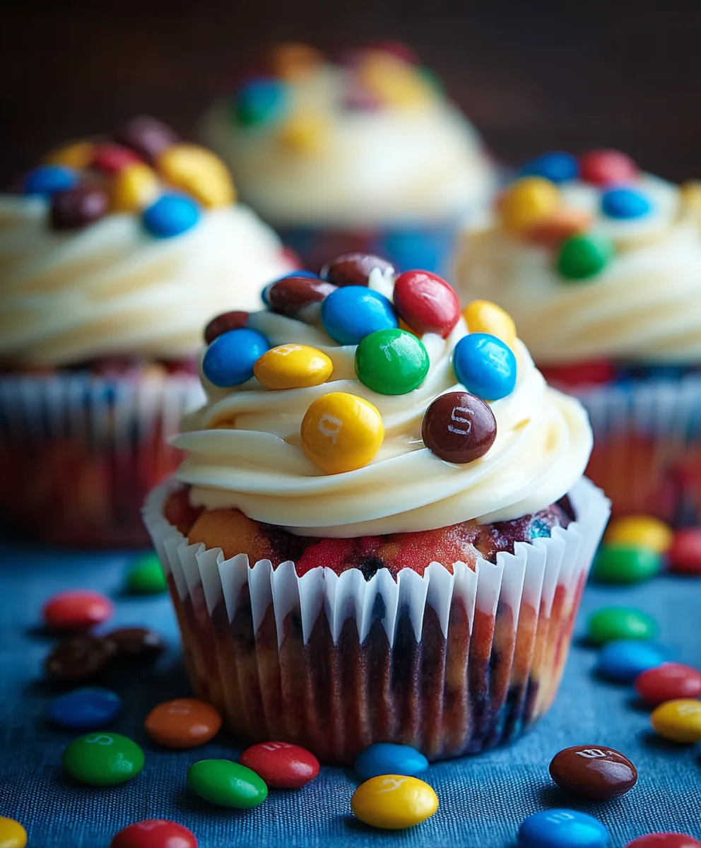 Easy M&M Cupcakes - Deliciously Fun Treat