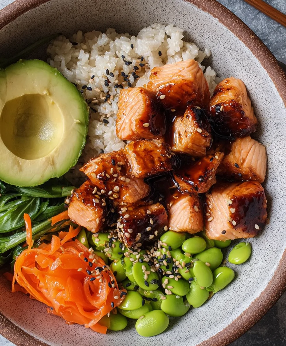 Teriyaki Salmon Sushi Bowl- Gluten Free Delicious