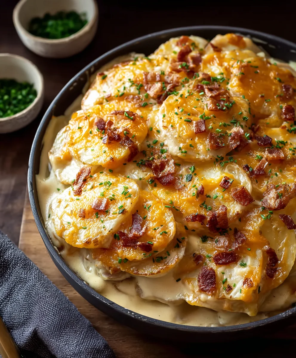 Loaded Scalloped Potatoes - Creamy Beef Casserole Recipe