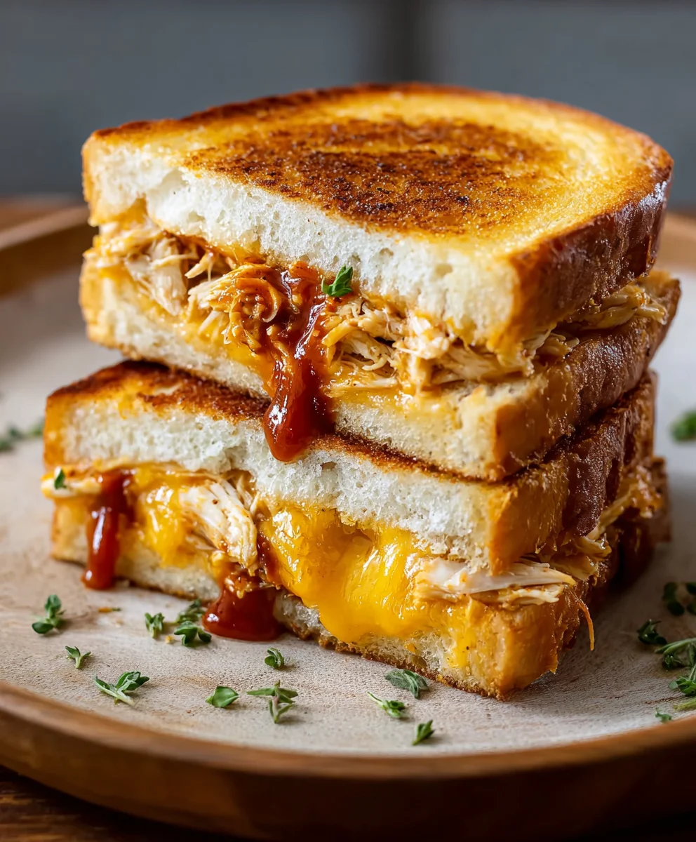 BBQ Chicken Grilled Cheese-Smoky-Savory-Ultimate Sandwich