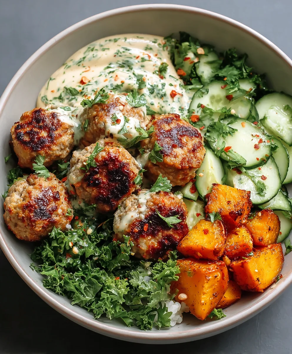 Herby Beef Meatball Bowl-Fresh & Flavorful Recipe