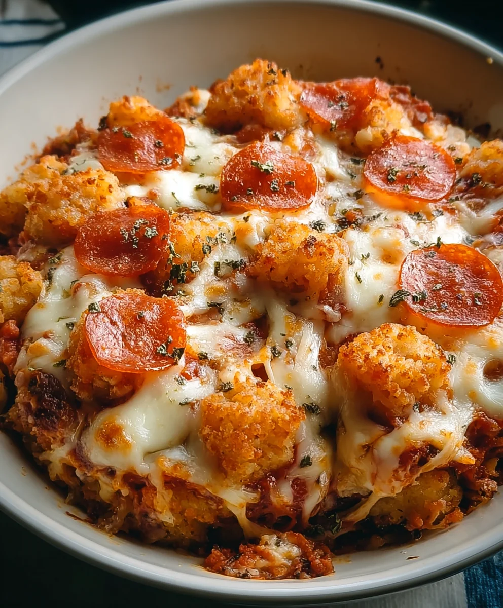 Easy Beef Pizza Tot Casserole Recipe