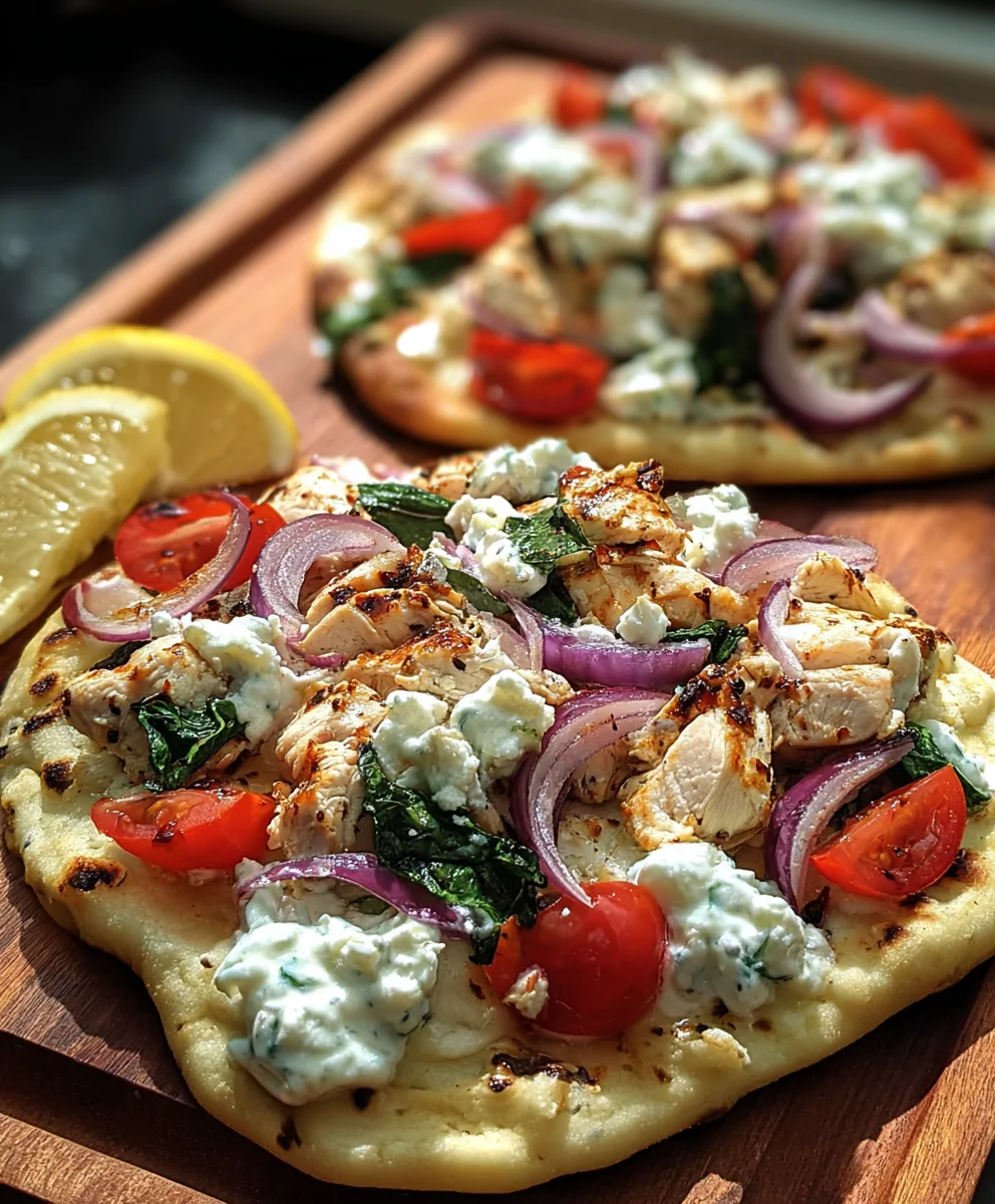 Tzatziki Chicken Naan Pizza - Quick & Easy Recipe