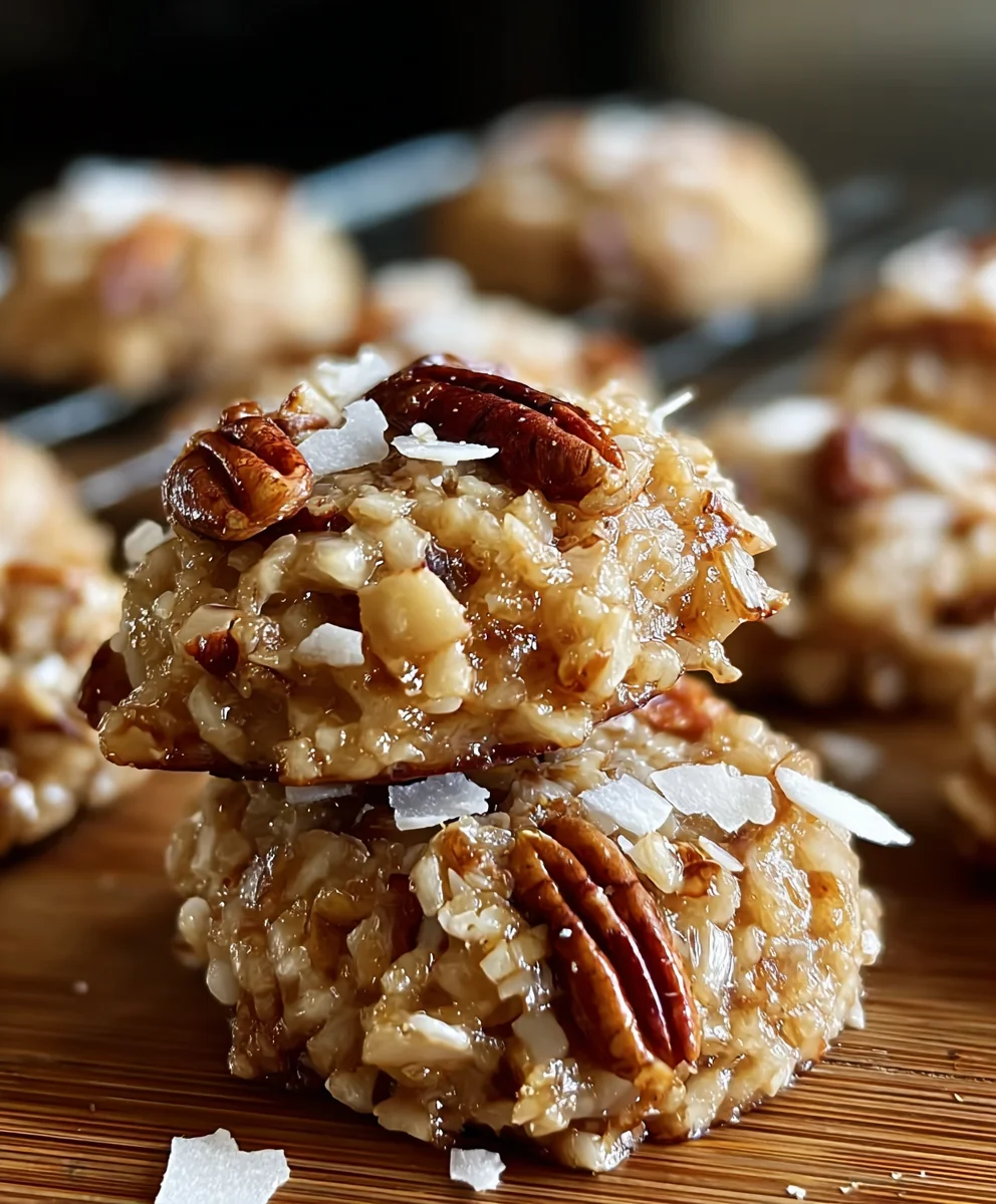 No Bake Pecan Coconut Praline Cookies - Easy Recipe