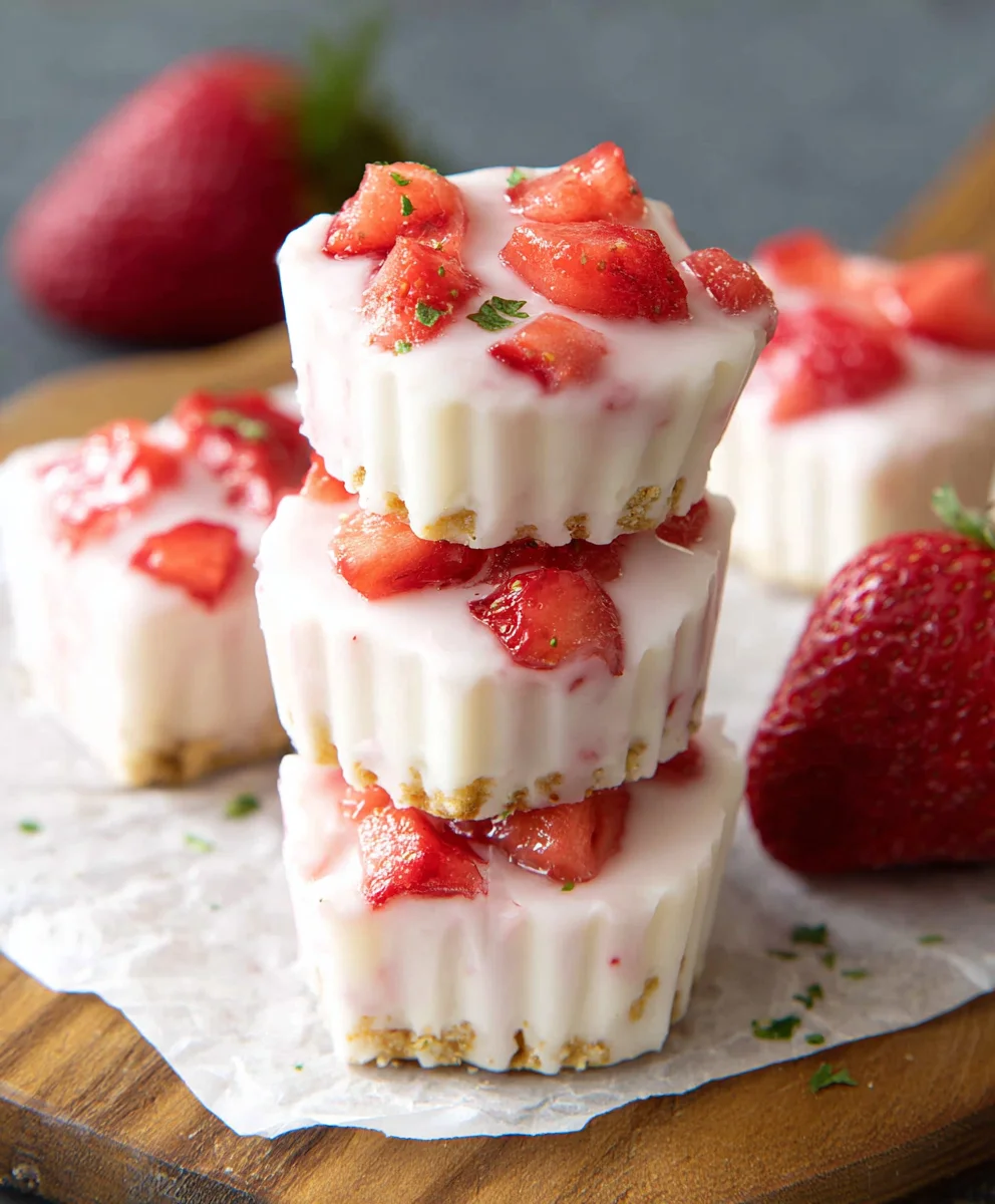 Easy Strawberry Yogurt Bites Healthy Dessert