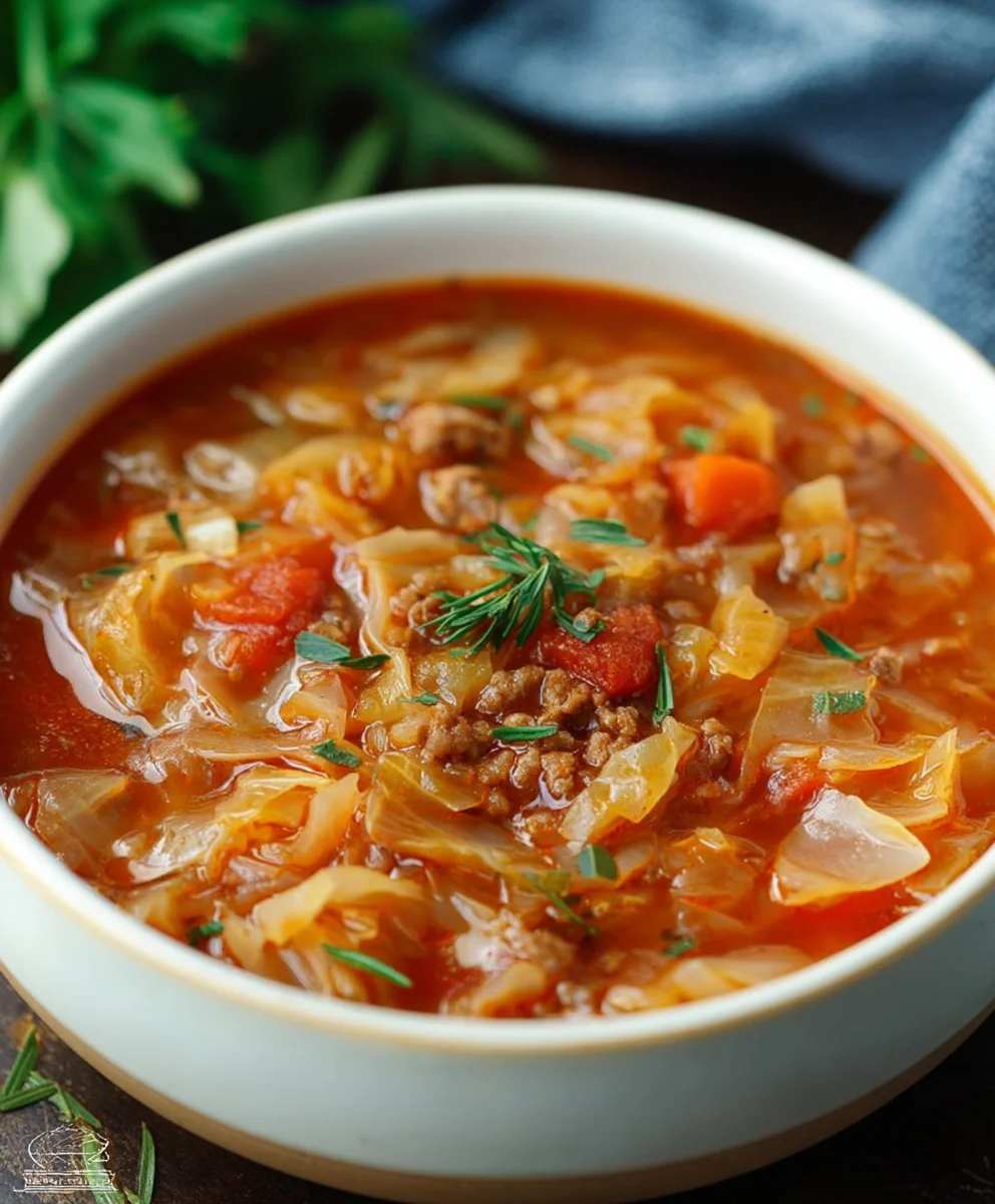 Hearty Beef Cabbage Roll Soup - Easy & Delicious